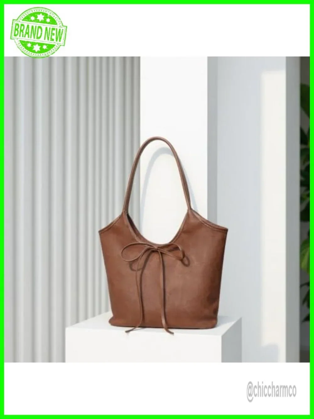 Vintage French Bow Tote Bag Hobo Shoulder Satchel Large Capacity Purse